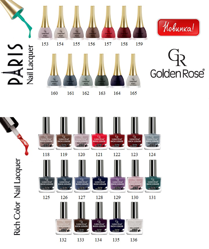 Новые оттенки golden rose paris, rich color